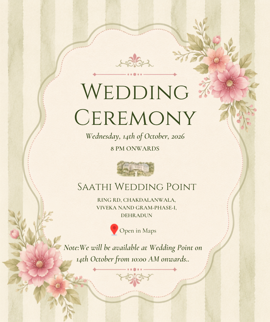Wedding ceremony details